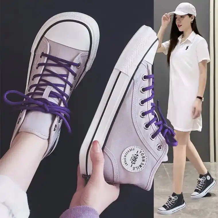 这双芒果头高帮帆布鞋真的太可爱啦!