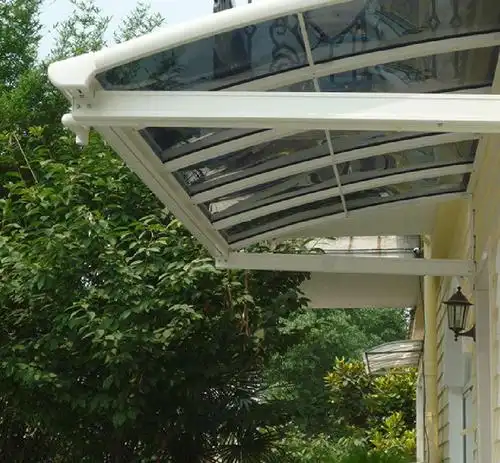 【耐力板 庭院别墅室外大门遮阳棚防晒 坚实耐用】图片