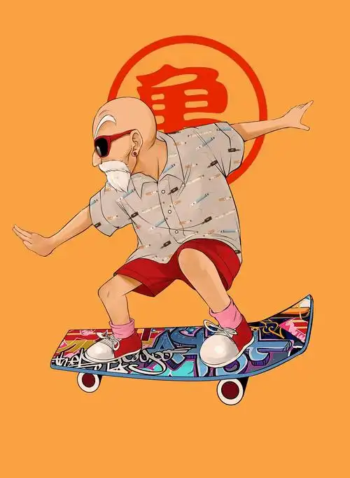 龟仙人踩滑板|插画|新锐潮流插画|hansin韩舒克_原创作品-站酷zcool