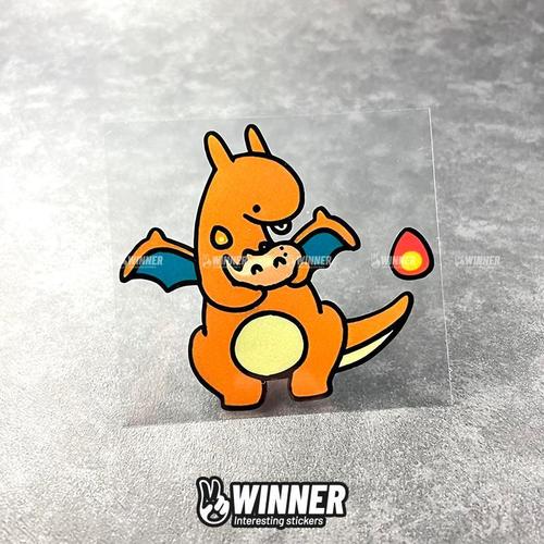 创意可爱创意小火龙宝可梦卡通贴纸 自行车头盔机箱汽车车窗包邮