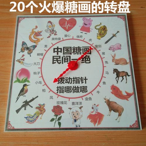 糖画专用转盘 全新现货 画糖人必备道具 拨动指针旋转 12生肖图案