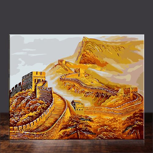 diy/数字油画风景万里长城手绘填色客厅卧室书房餐厅装饰画挂画