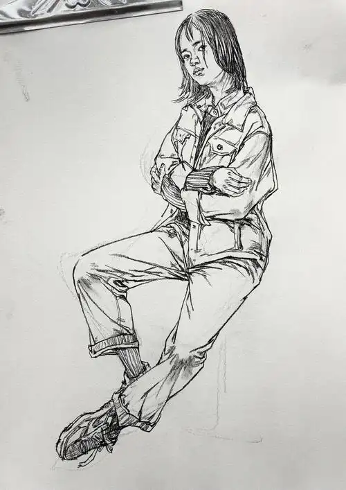 线性速写完整人物