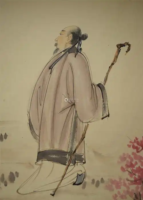 张大千 人物 纸本设色 手卷