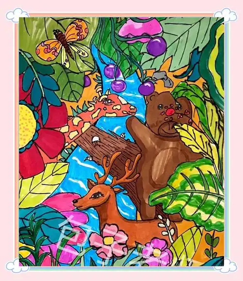 奇幻森林画,色彩之旅🎨