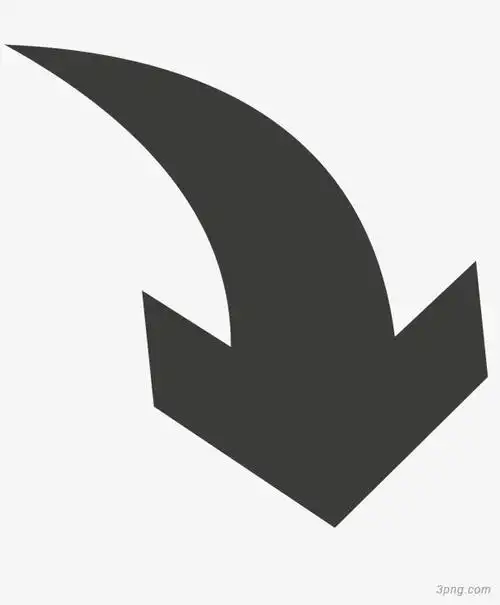向下的黑色箭头png素材透明免抠图片-卡通手绘-三元素3png.com
