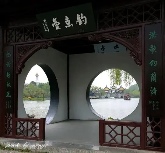 扬州瘦西湖绝景之钓鱼台