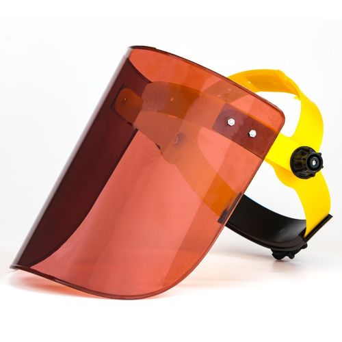 电焊防护面罩氩弧焊工专用打磨防尘防烤脸防护茶色透明头戴式面具