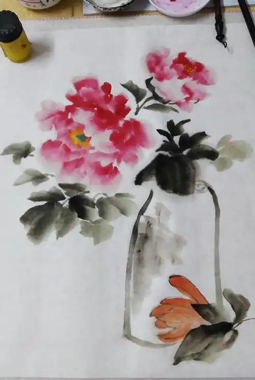 写意牡丹国画欣赏,清新灵动自然,朋友们都想收藏