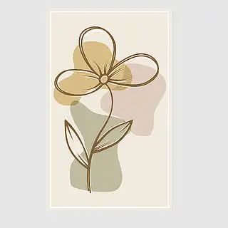 花是在带有抽象人物的彩色背景上手绘的.抽象绘画,封面,海报或明信片.