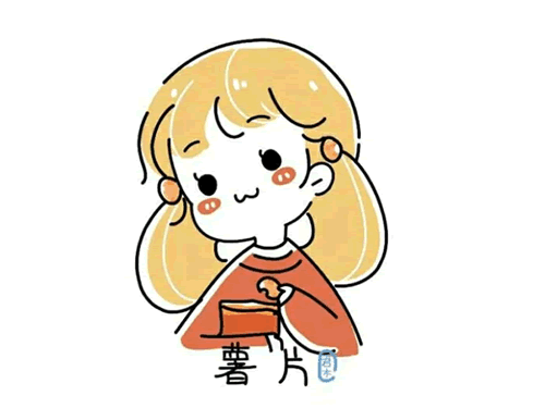 超萌零食小女孩简笔画头像