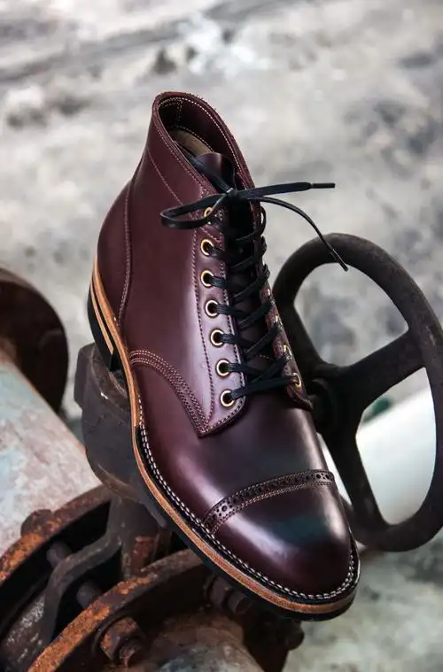 铁履ironboots酒红德国油皮陆战队德比绅士固特异手工时装靴