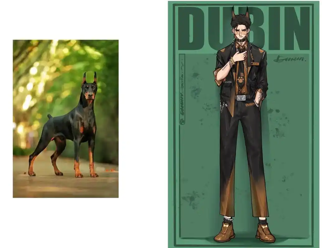 近期狗狗拟人系列合集.近期作品,他们分别是杜宾,萨摩耶,金毛 - 抖音