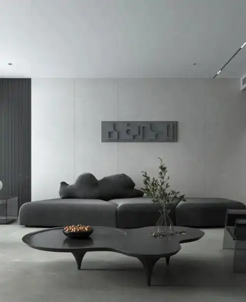 灰色系装修平衡极简诗意与自然质感