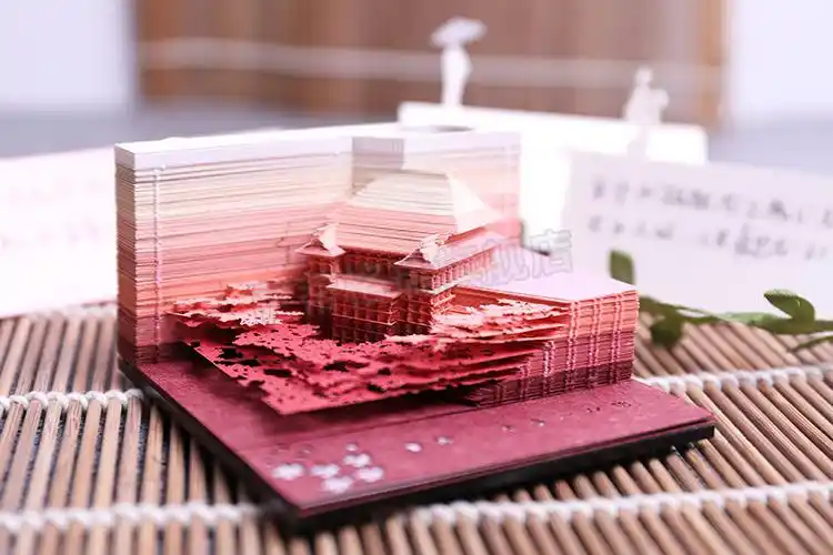 清水寺纸雕便签 3d立体便签纸便利贴日本清水寺创意纸雕筑艺术品建筑