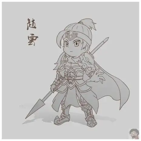 可爱赵云q版简笔画王者荣耀人物简笔画 赵云简笔画王者荣耀画个简笔画