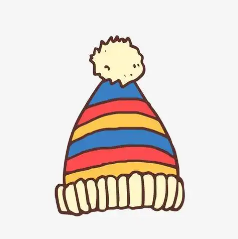 彩色棉帽子简笔画