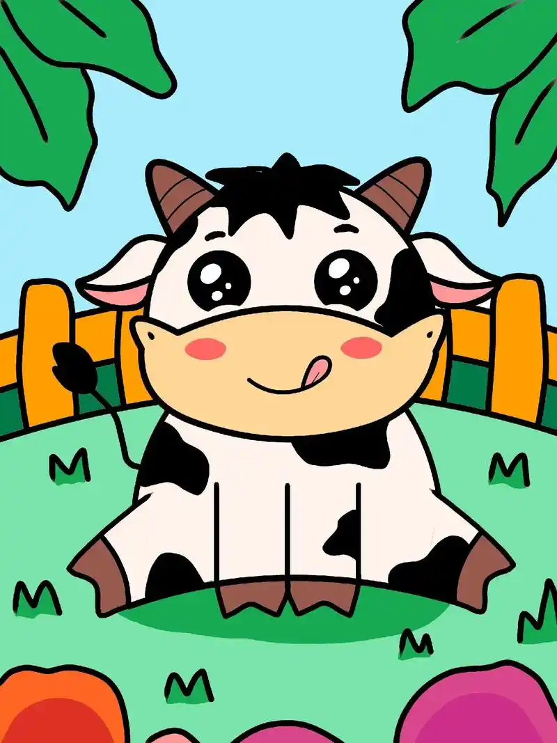小动物奶牛简笔画.可爱的小奶牛90#简笔画 #儿童画 #简笔 - 抖音