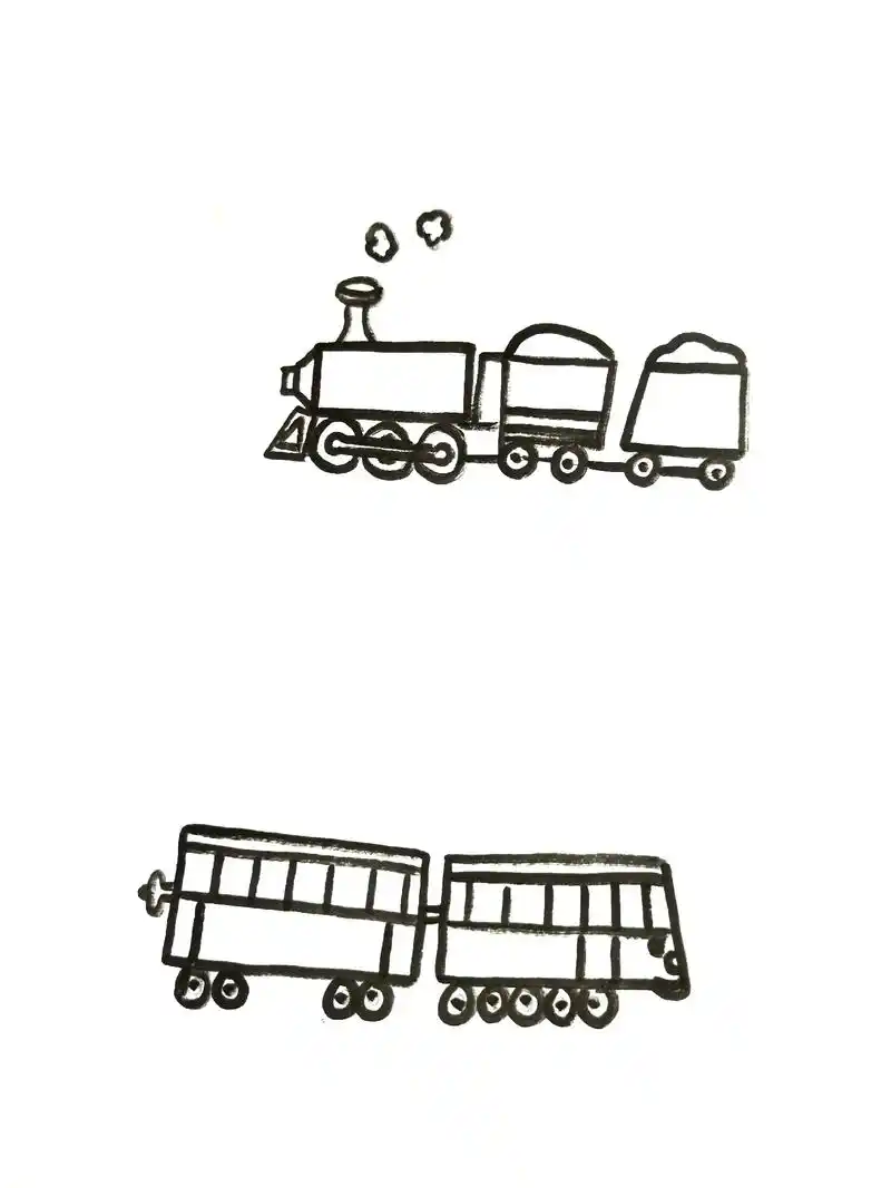 第43集 | 蒸汽火车的画法 货运火车彩色铅笔画画画火车教程 - 抖音