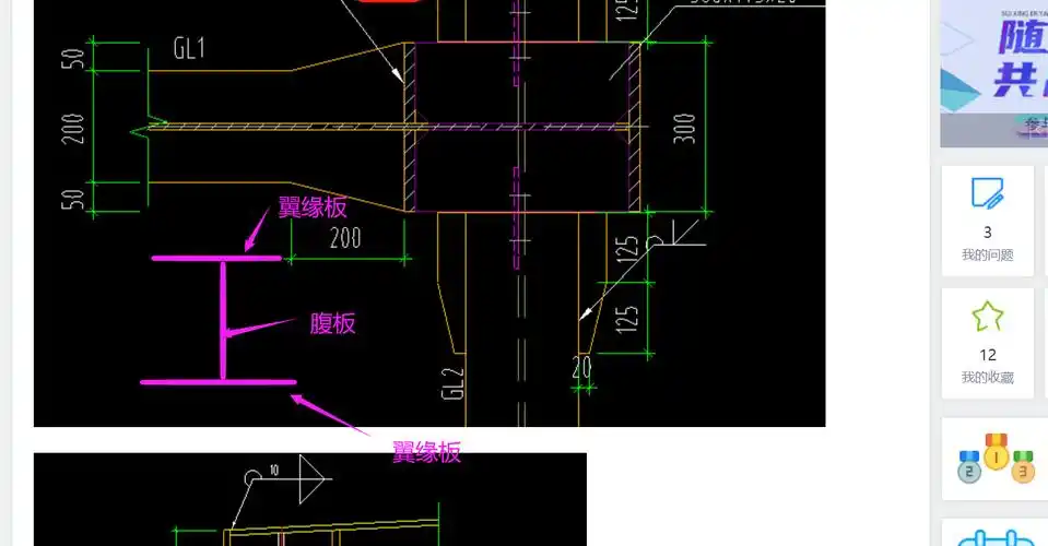 钢结构圈起来的地方翼缘是指哪里