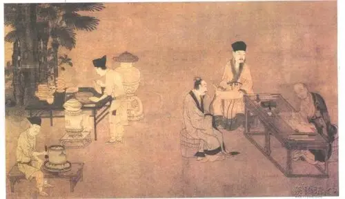 古代人大多喜欢将茶席设在松柳泉石之畔,一席,一炉,一茶壶,孤身或三五