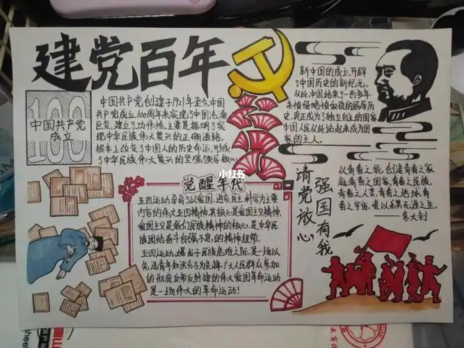 建党一百周年手抄报