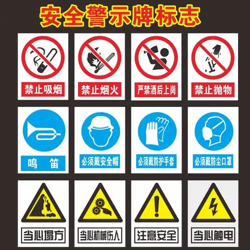 安全标识牌警告标识提示牌各场所标识告知牌工厂车间建筑厂房仓库-阿