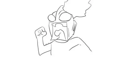 奥特曼头顶冒火儿童卡通简笔画