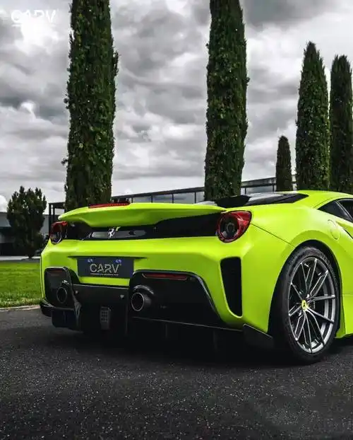 法拉利488卡孚改色膜消光樱草黄,自信和快乐的色彩!