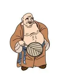 一位穿着僧服拿扇子的老和尚