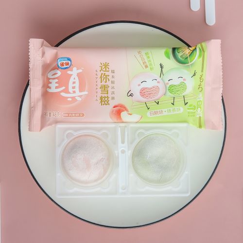 雀巢呈真迷你雪糍白桃抹茶味冰淇淋雪糕糯米冰糕冰淇淋