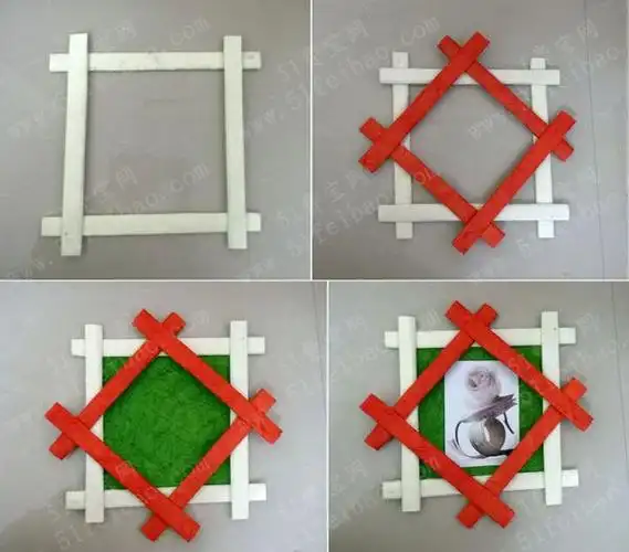 巧妙利用卷纸法diy简洁相框 - 废物利用手工diy小制作 - 51费宝网