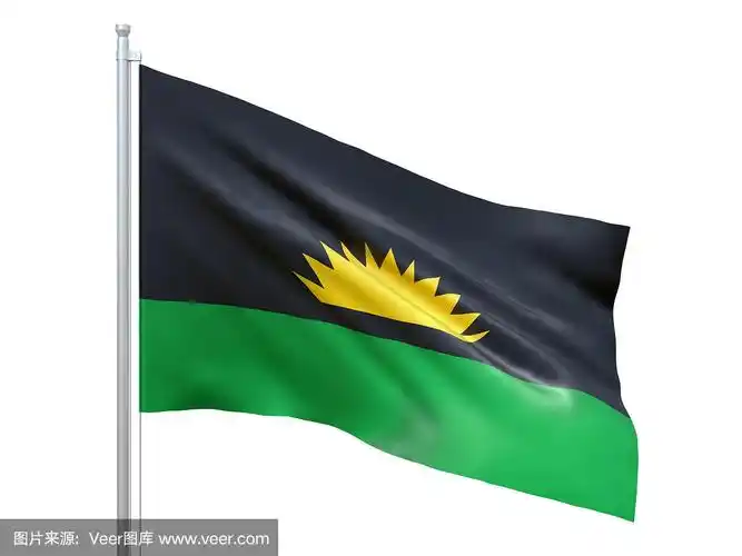 贝宁国旗在白色背景上飘扬,近距离,孤立无援.三维渲染