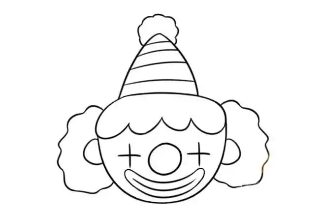 幽默滑稽的小丑简笔画步骤图解教程
