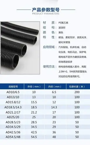 papppe尼龙阻燃塑料波纹管防水防火护线电线电缆套管汽车线软管