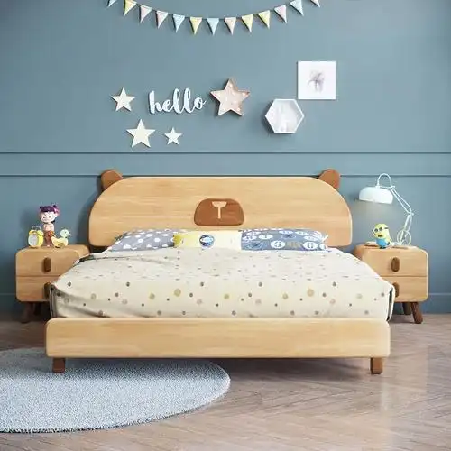 实木木床米青少年儿童卧室卡通单人床男孩女孩15米家用实木床