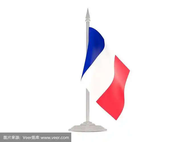 带有旗杆的马约特旗.三维渲染