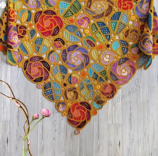 钩针编织爱尔兰蕾丝批肩美图分享