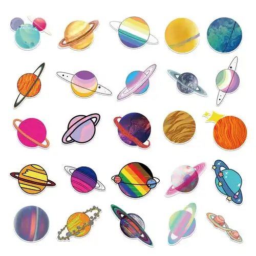 50张不重复星球涂鸦贴纸 跨境个性小清新diy滑板水杯行李箱贴纸