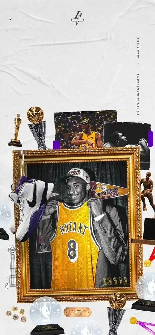 湖人官方分享八张精美科比手机壁纸