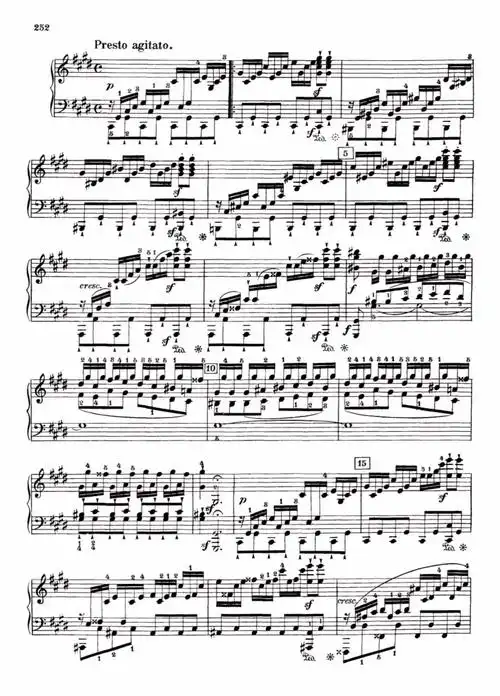 10级难度:贝多芬月光奏鸣曲第三乐章钢琴谱