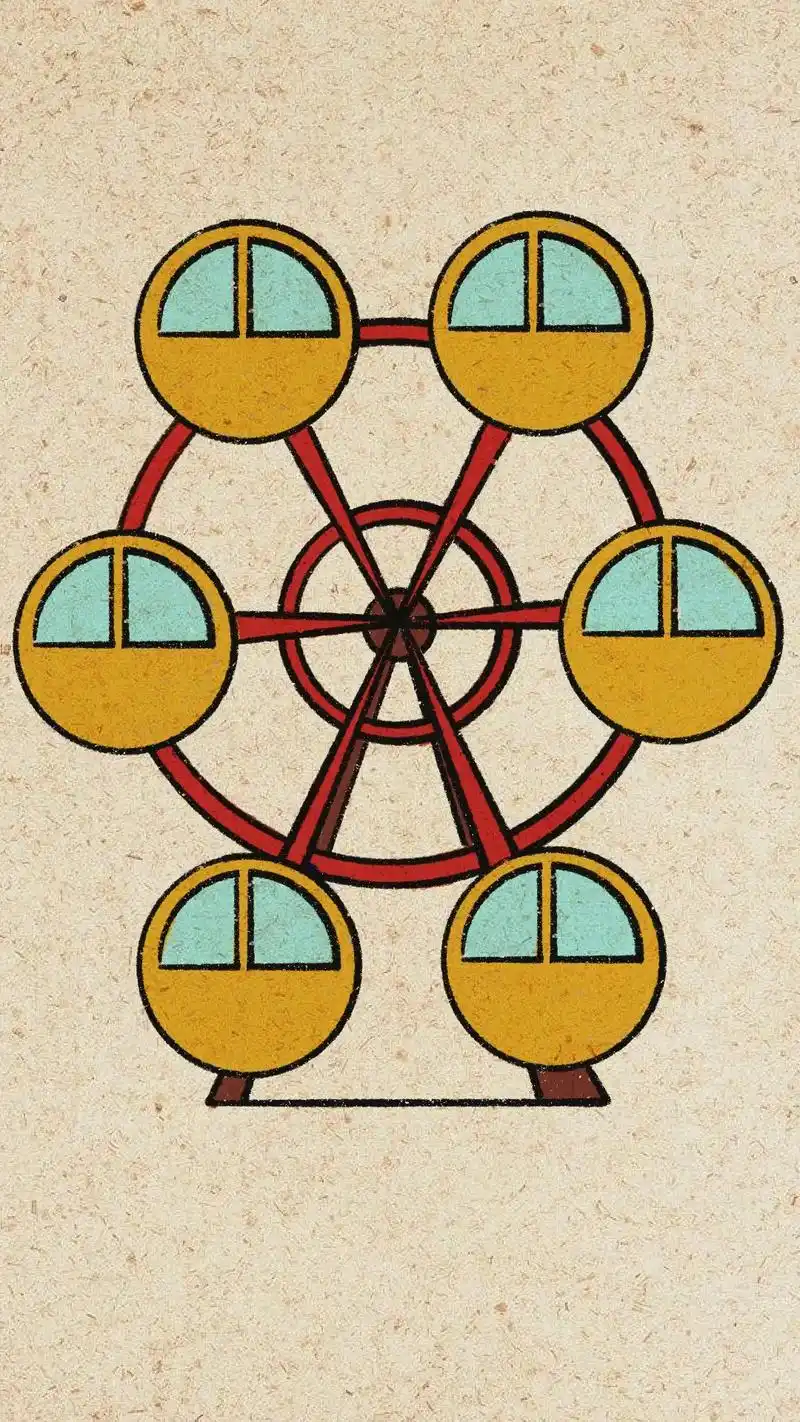 六一儿童节简笔画 摩天轮.#图文伙伴计划 #六一 #手抄报素 - 抖音