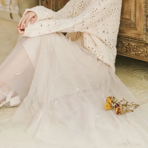 【半身裙】森系很仙的仙女网纱半身裙纱裙复古千层百褶半截裙子