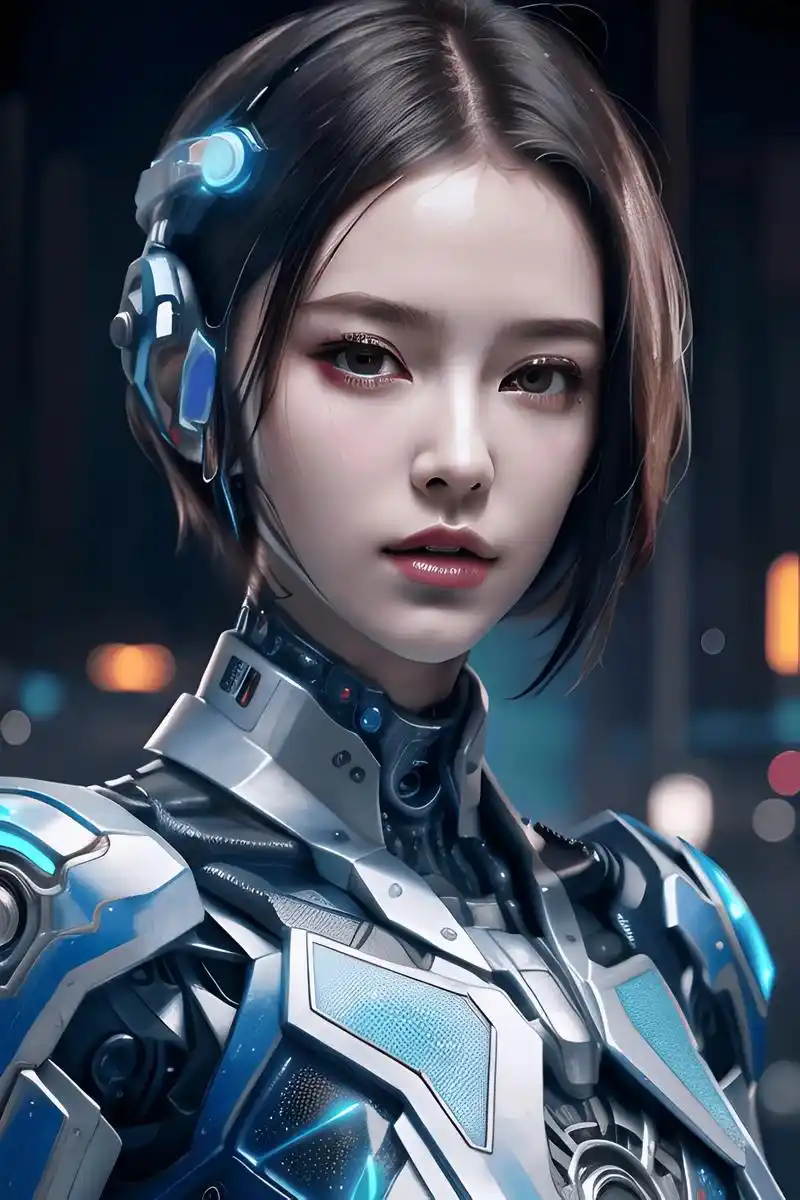 赛博朋克|人工智能|机甲少女.#ai绘画 #赛博朋克 #女生 - 抖音