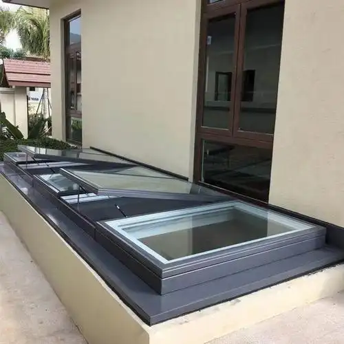 别墅采光井铝合金天窗阳光房天窗斜屋顶平移电动手动屋顶天窗地下