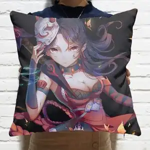 王者荣耀cos阿轲暗夜猫娘优化手办抱枕枕头被子靠垫背靠