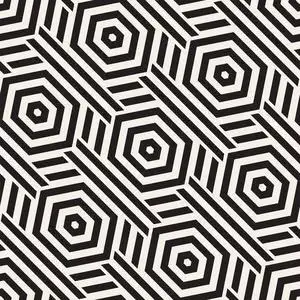 无缝不规则的几何图案抽象的黑色和白色色调背景矢量混沌矩形锯齿形