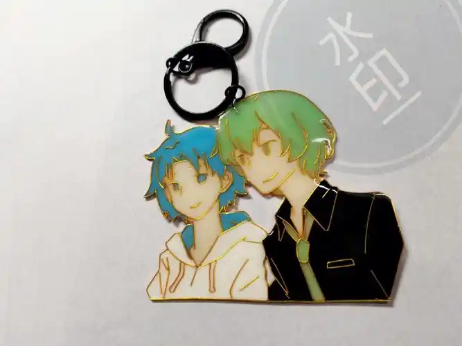 是钥匙扣#掐丝滴胶  #手工  #小绿和小蓝