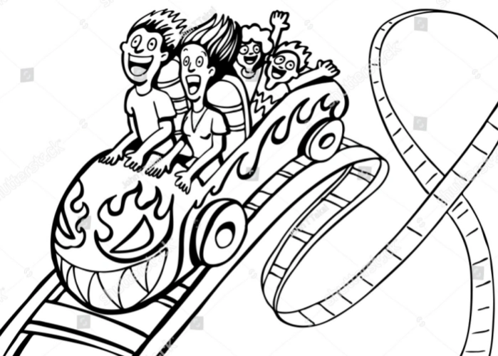 常州恐龙园过山车简笔画