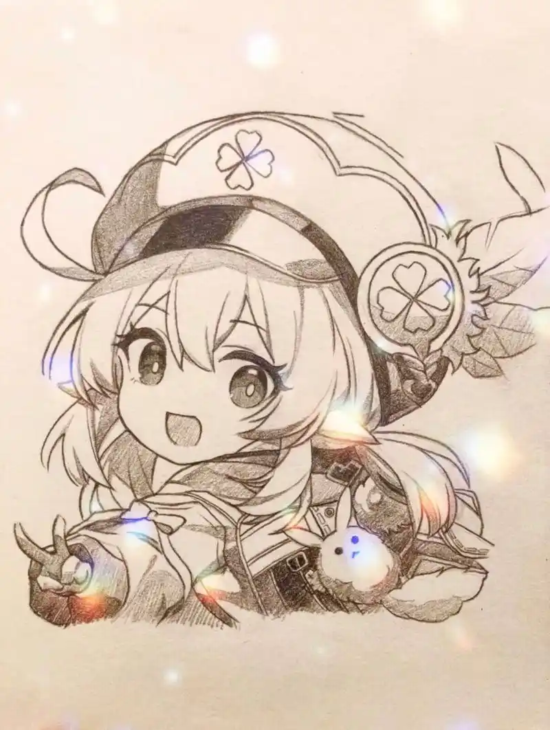 【原神】可莉(手绘过程) 可莉真是萌萌哒 今天画的线稿顺带画上了点素